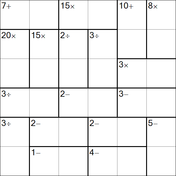 Calcudoku - Medium