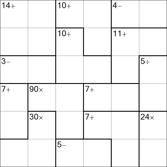 Calcudoku - Medium