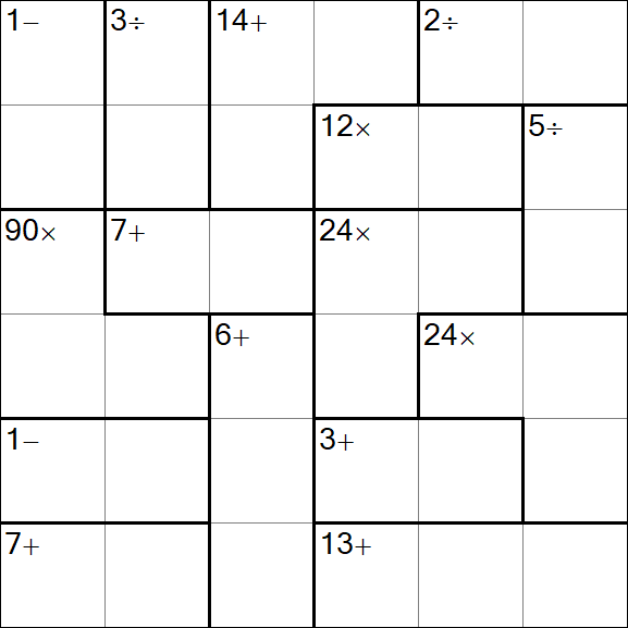 Calcudoku - Medium