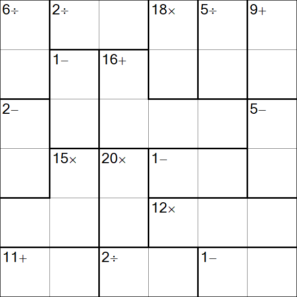 Calcudoku - Medio