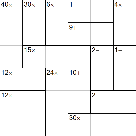 Calcudoku - Médio