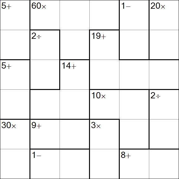 Calcudoku - Medium