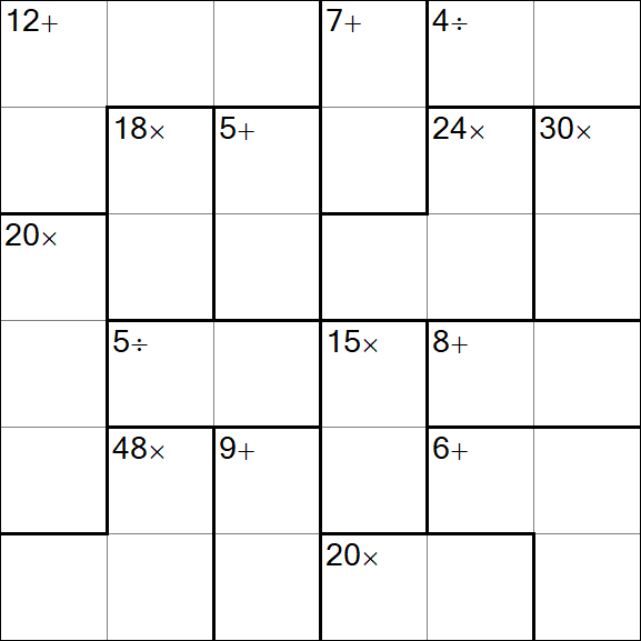Calcudoku - Medium