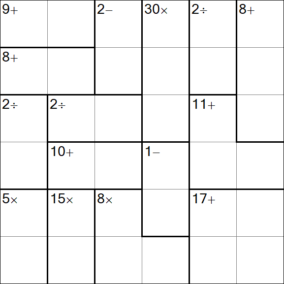 Calcudoku - Medium