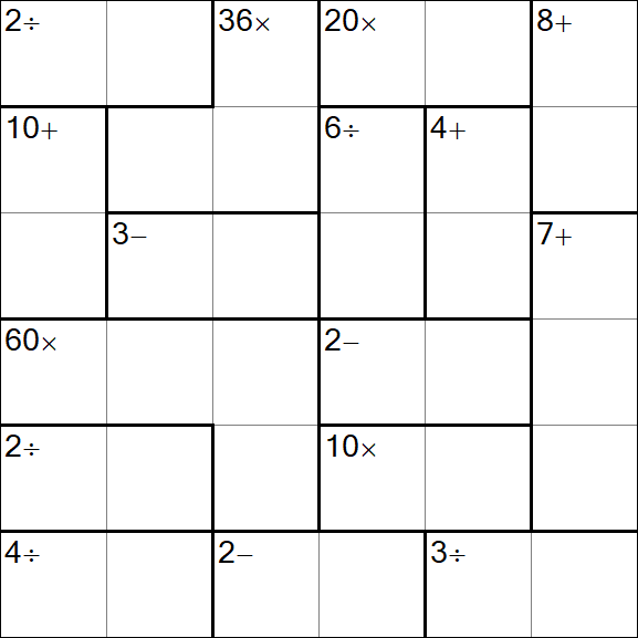 Calcudoku - Medium