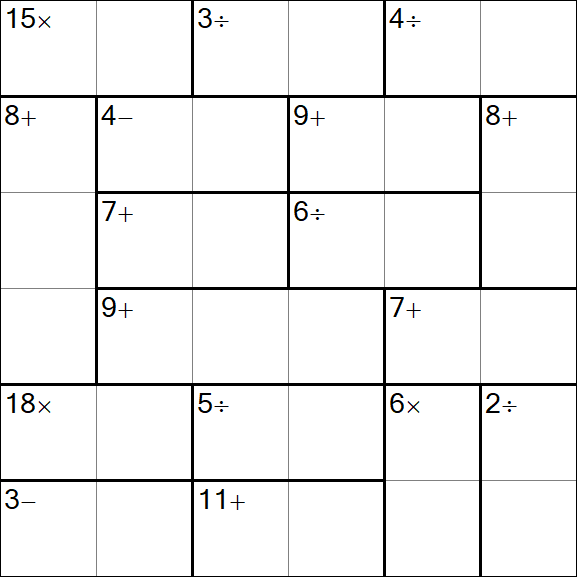 Calcudoku - Medium