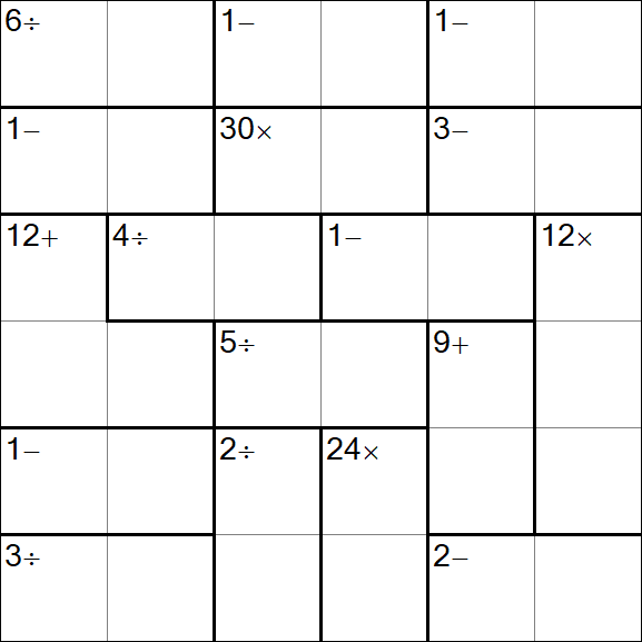 Calcudoku - Medium