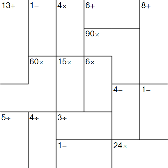 Calcudoku - Medium