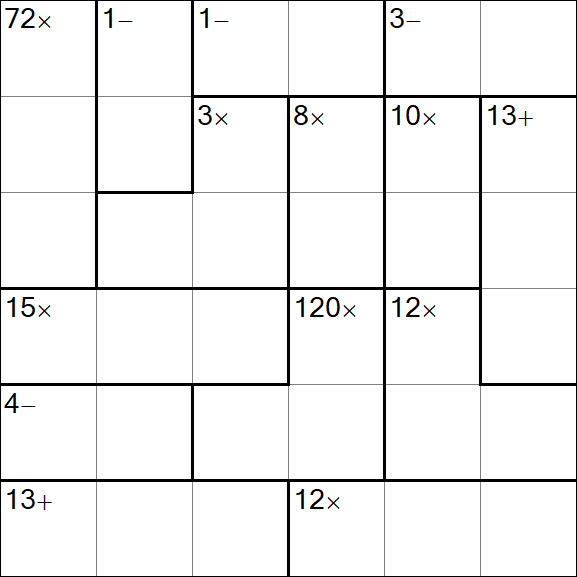 Calcudoku - Medium