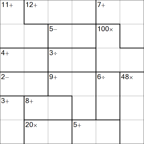 Calcudoku - Medium