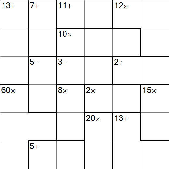 Calcudoku - Medium