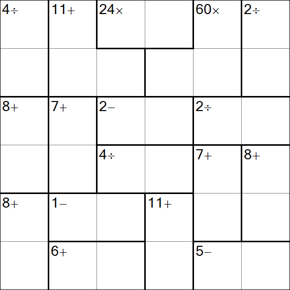 Calcudoku - Medium