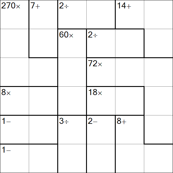 Calcudoku - Medio