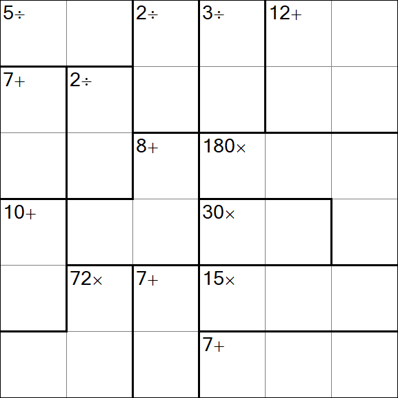 Calcudoku - Medio