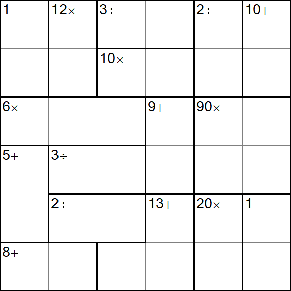 Calcudoku - Medio