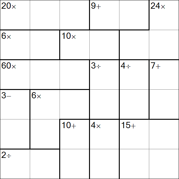 Calcudoku - Medio