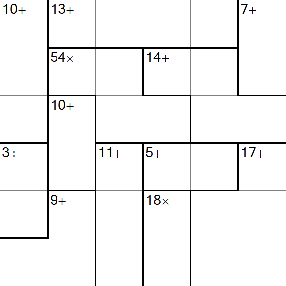 Calcudoku - Medio