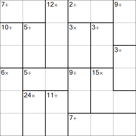 Calcudoku - Médio