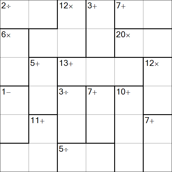 Calcudoku - Moyen