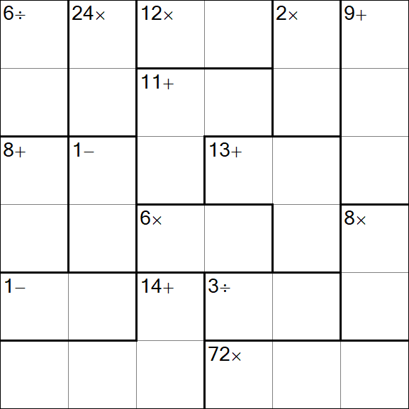 Calcudoku - Moyen