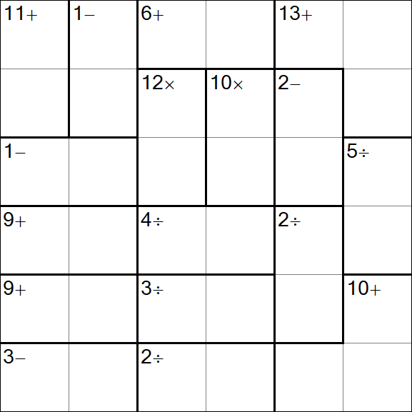 Calcudoku - Médio