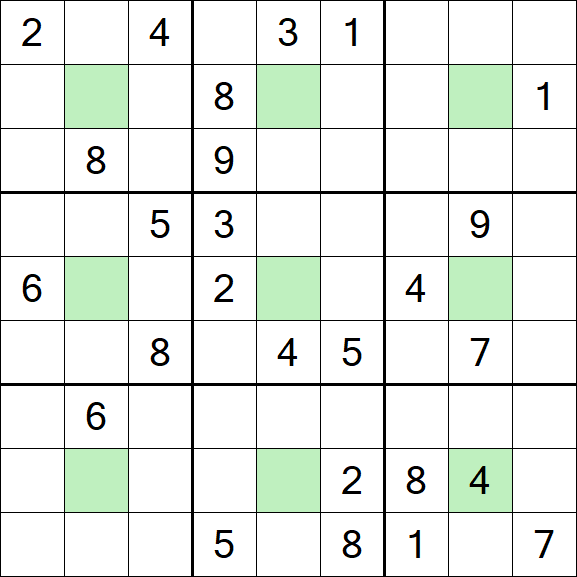 Center Dot Sudoku - Hard