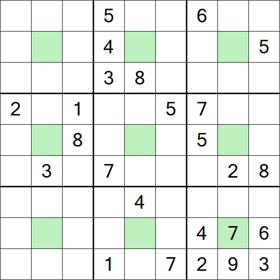 Center Dot Sudoku - Schwierig