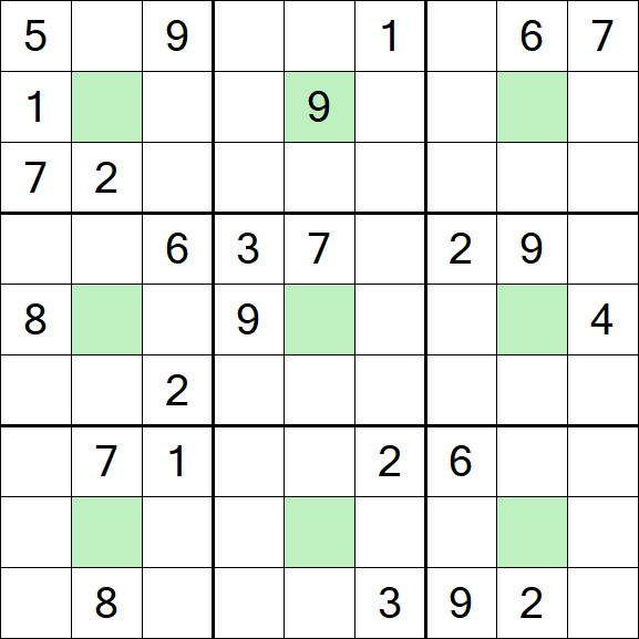 Center Dot Sudoku - Schwierig