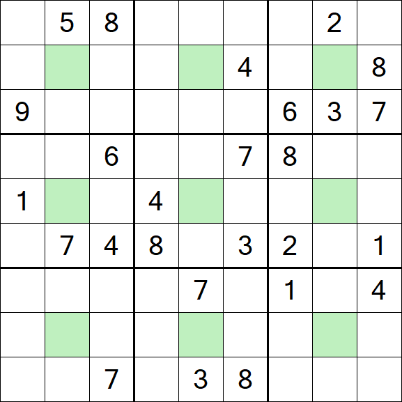 Center Dot Sudoku - Schwierig