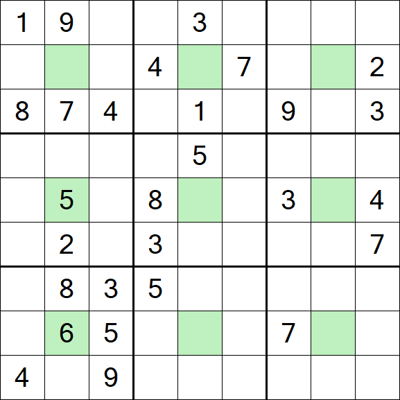 Center Dot Sudoku - Schwierig