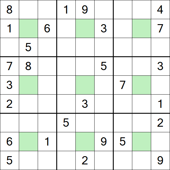 Center Dot Sudoku - Schwierig