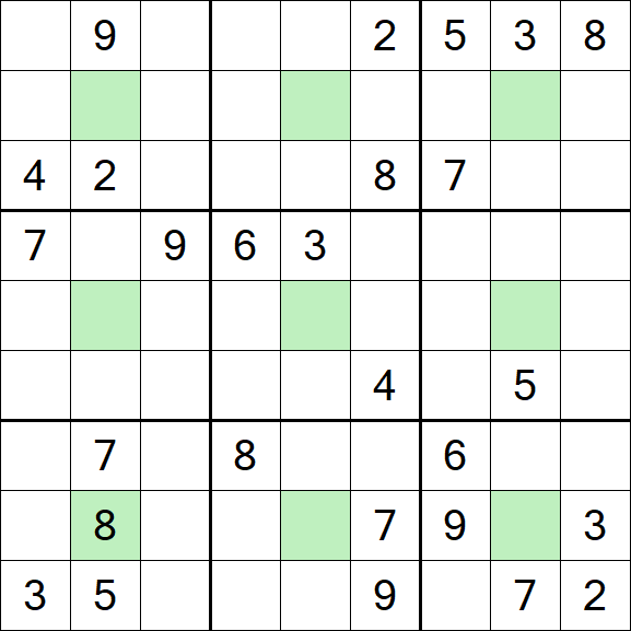 Center Dot Sudoku - Schwierig