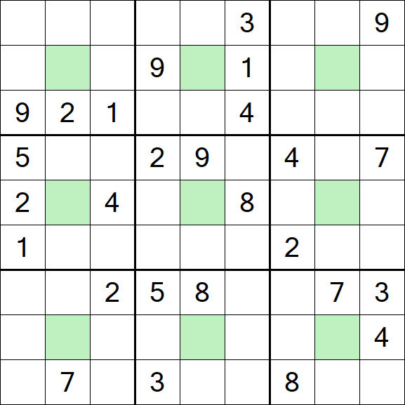 Center Dot Sudoku - Schwierig