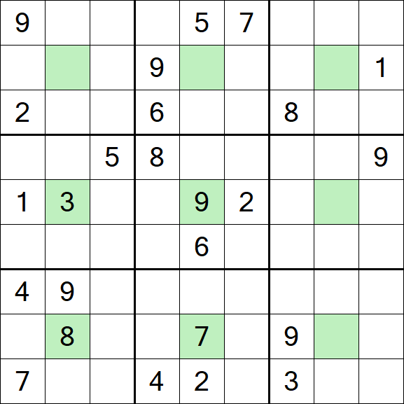 Center Dot Sudoku - Schwierig