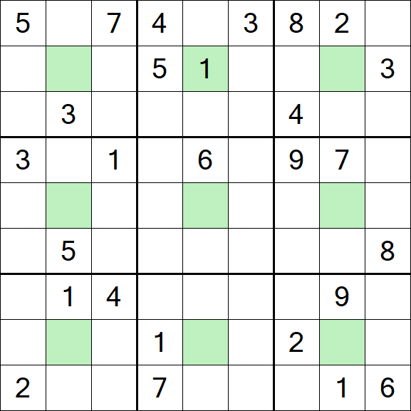 Center Dot Sudoku - Schwierig