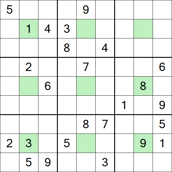Center Dot Sudoku - Schwierig