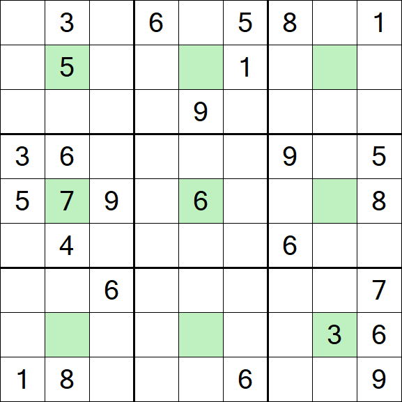 Center Dot Sudoku - Schwierig