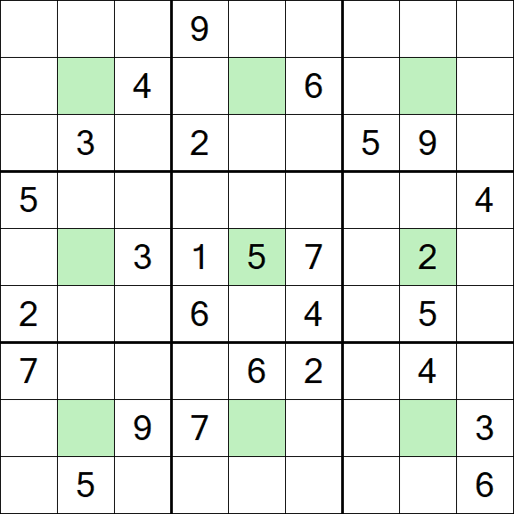 Center Dot Sudoku - Schwierig