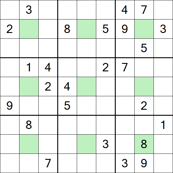 Center Dot Sudoku - Schwierig