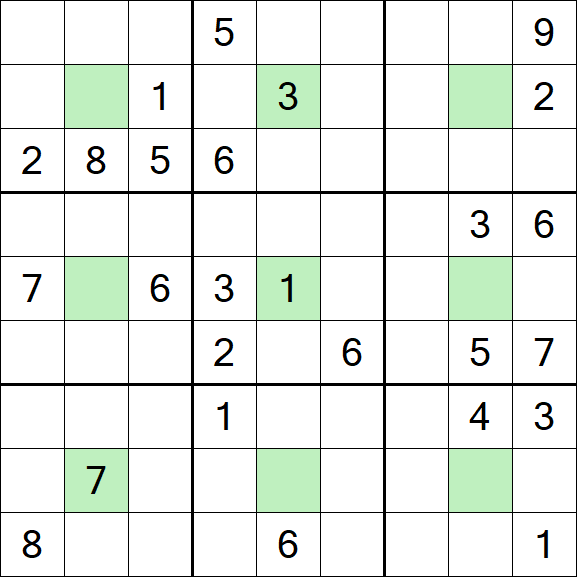 Center Dot Sudoku - Schwierig