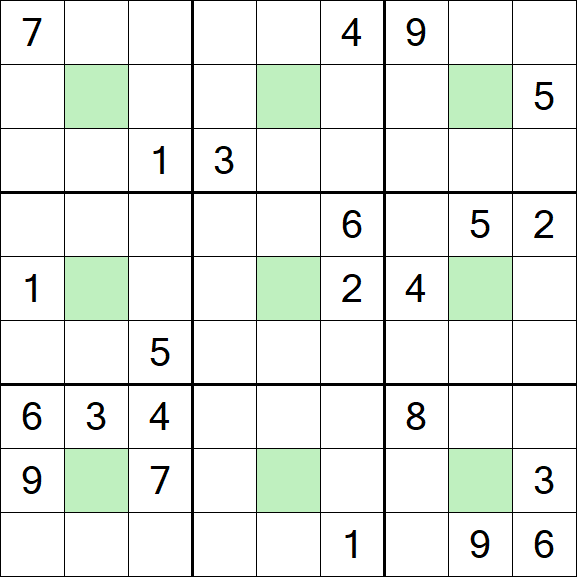 Center Dot Sudoku - Schwierig