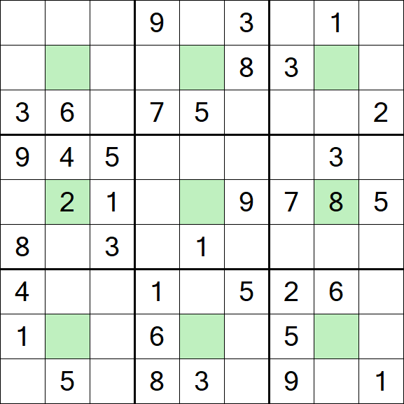 Center Dot Sudoku - Medio