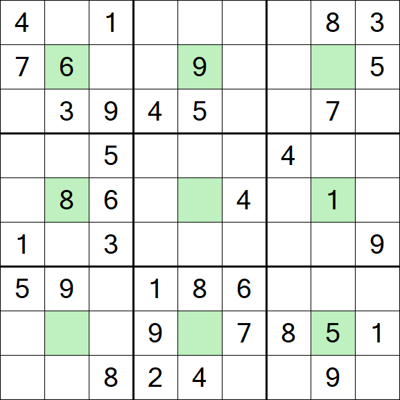 Center Dot Sudoku - Mittel
