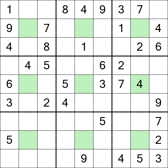 Center Dot Sudoku - Mittel
