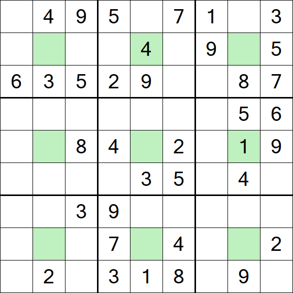 Center Dot Sudoku - Mittel