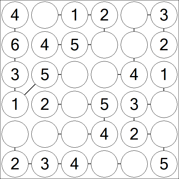 Chain Sudoku 6x6 - Einfach