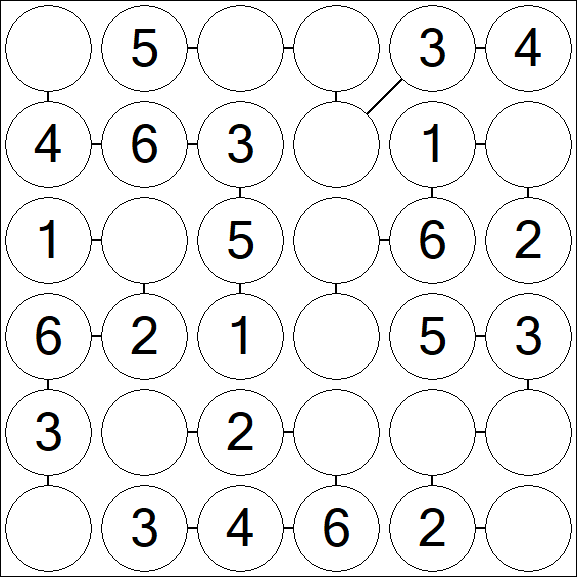 Chain Sudoku 6x6 - Einfach