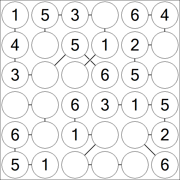 Chain Sudoku 6x6 - Einfach
