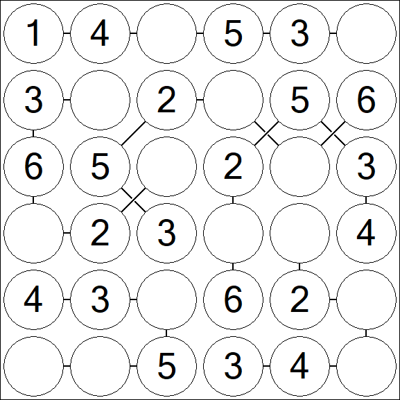 Chain Sudoku 6x6 - Einfach
