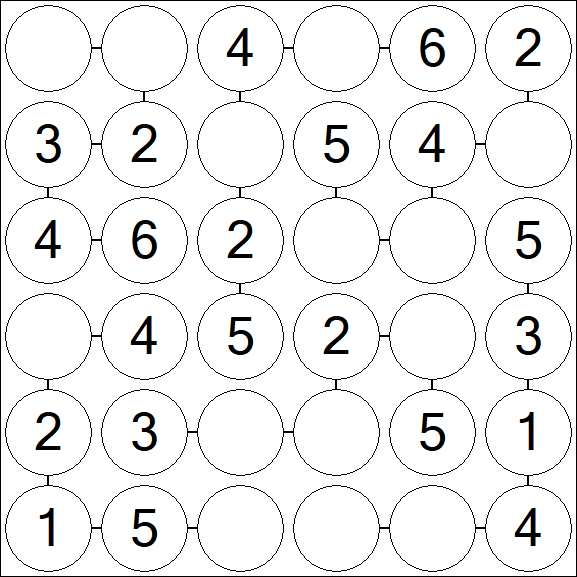 Chain Sudoku 6x6 - Einfach
